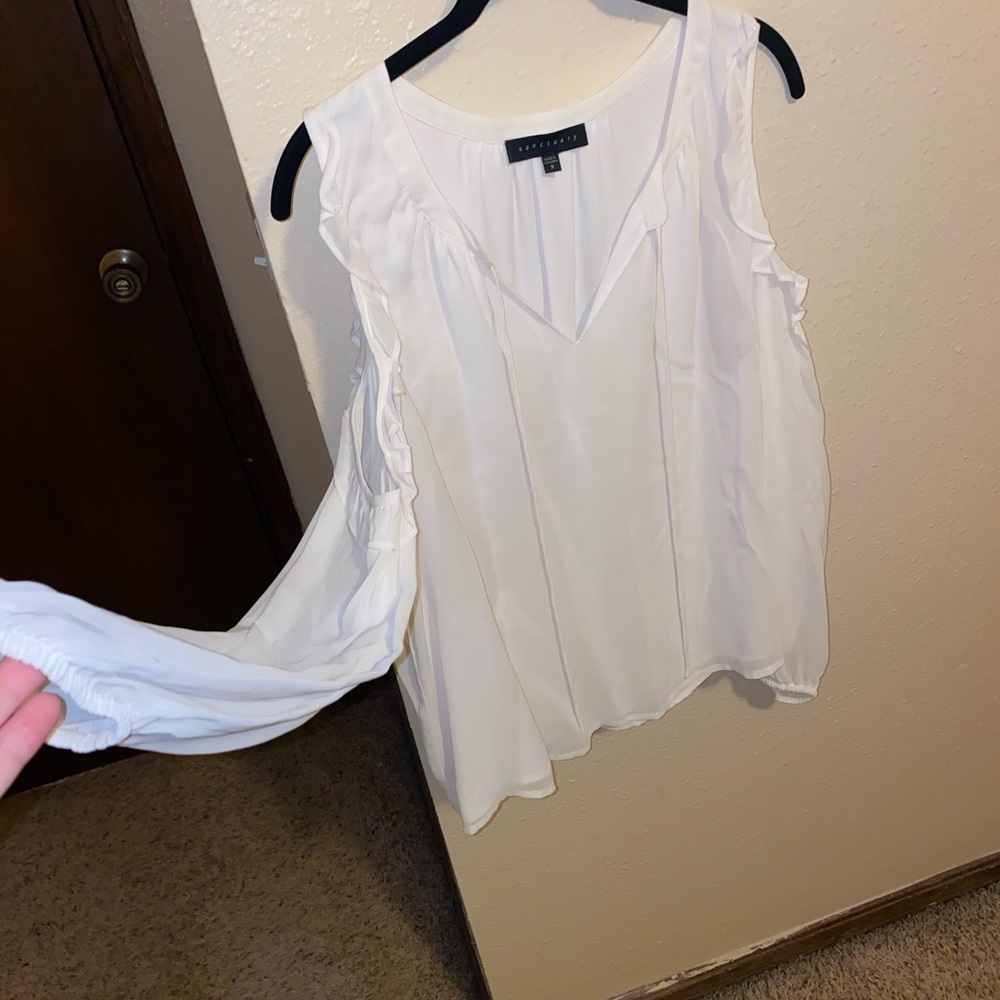 Sanctuary ruffled off the shoulder top